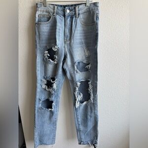 NASTYGAL DISTRESSED DENIM JEANS